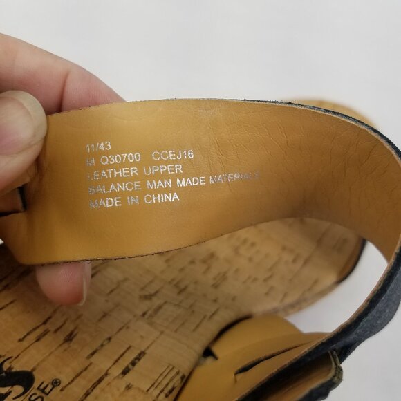 Korks Kork-Ease Austin Sandals Women 11 EU 43 Navy Leather Faux Cork Wedge Shoe - Picture 10 of 16